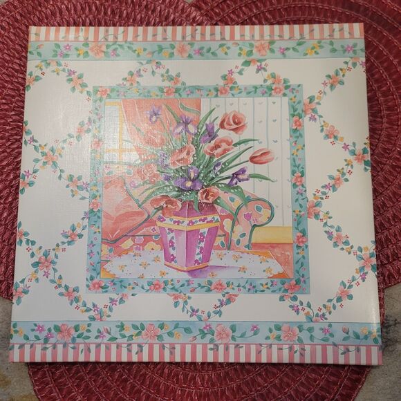 Carlton Cards Other - New Vintage 90s Carlton Cards 29 Page Scrapbook Pink Floral Trellis Nostalgia